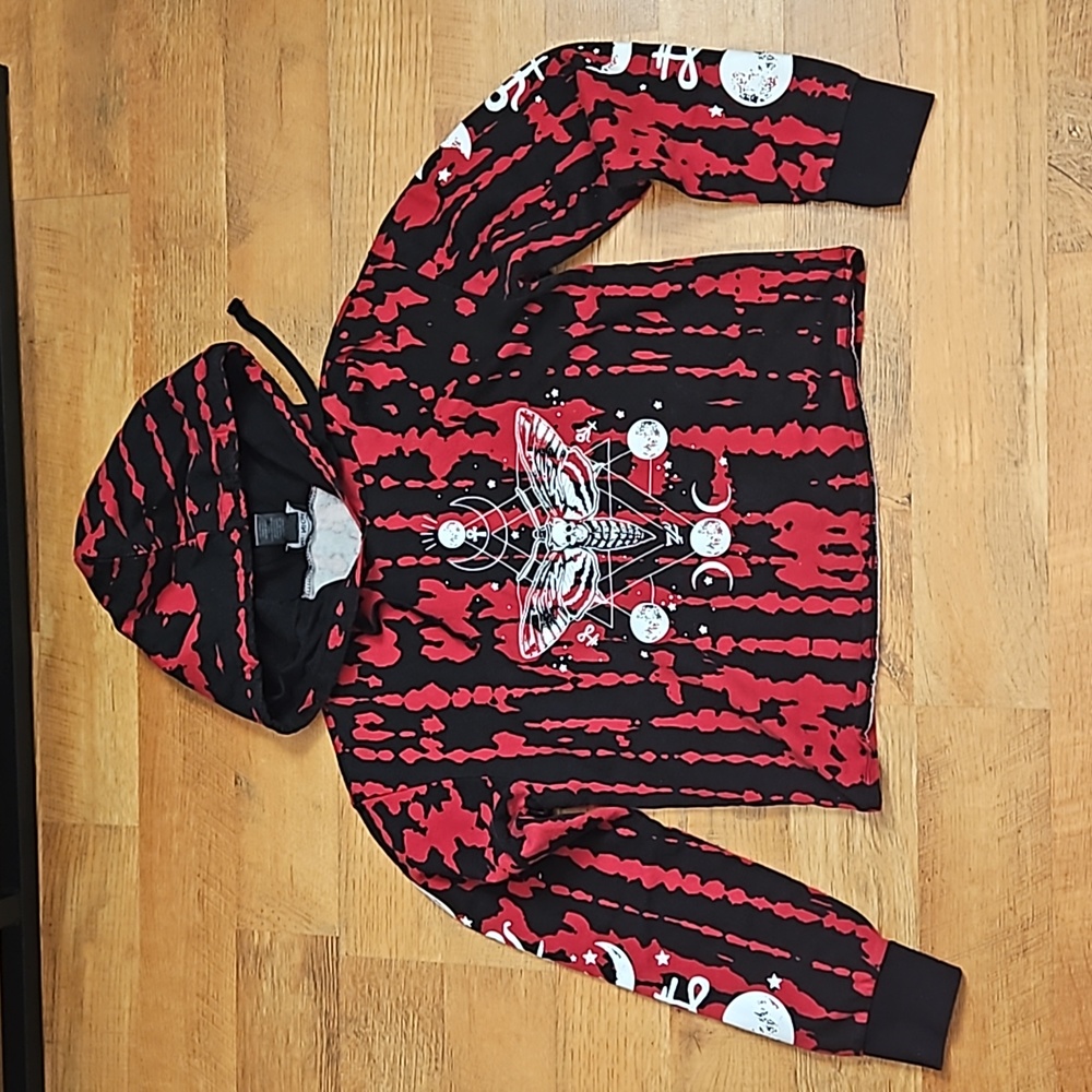 Midnight Hour cropped moth hoodie